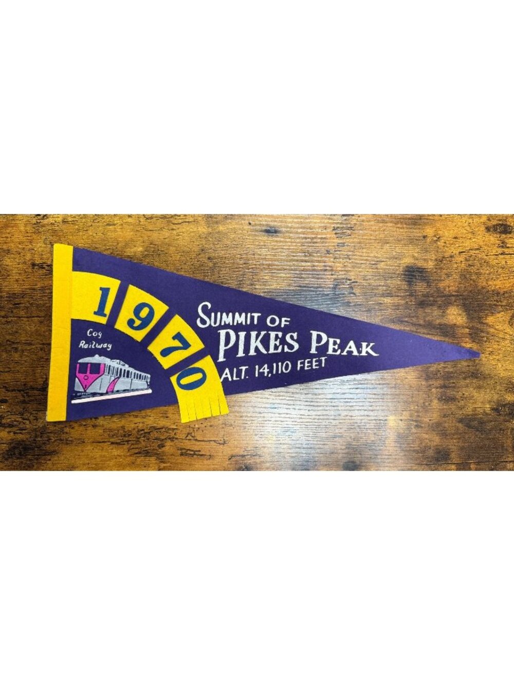 Vintage 1970 Summit of Pikes Peak pennant